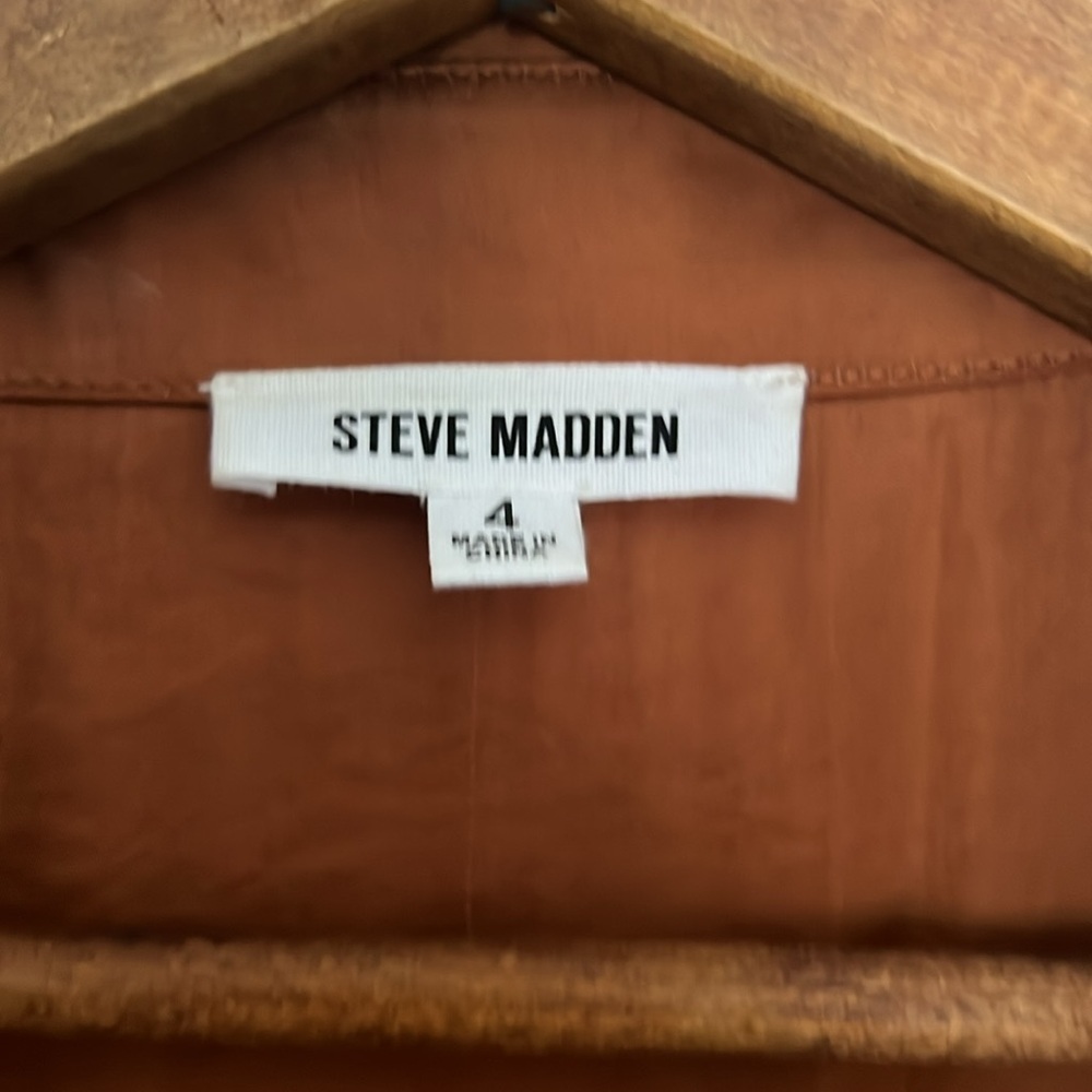 Steve Madden Rust Wrap Tie Front Midi Dress - Picture 5 of 6
